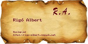 Rigó Albert névjegykártya